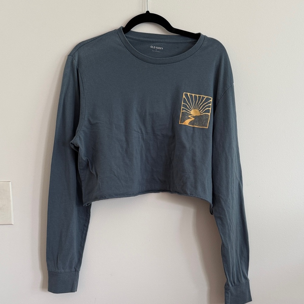 graphic long sleeve crop tee